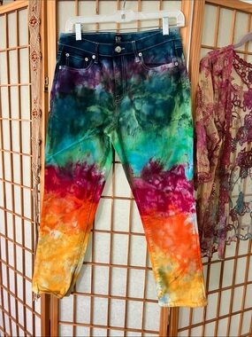 OOAK HANDMADE Tie Dye GAP Denim Jeans Dyed For Pride! Lgbtq+ friendly